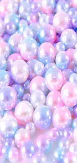 Aesthetic mobile wallpaper with colorful pastel pearls.