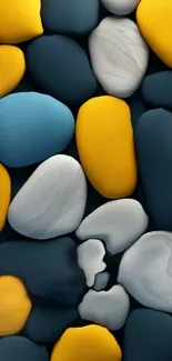 Colorful pebble stone pattern background art.