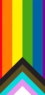 Colorful pride flag mobile wallpaper with rainbow stripes.