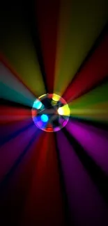 Colorful prism light wallpaper with vibrant beams.