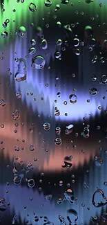 Vibrant abstract wallpaper with raindrops on a colorful background.