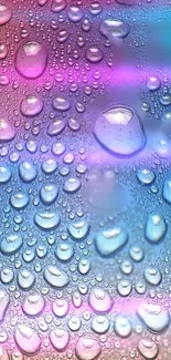 Colorful raindrop pattern with pink, blue, and purple hues for phone wallpaper.