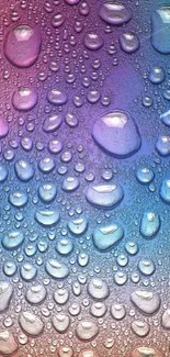 Vibrant raindrop pattern with a colorful texture on a mobile wallpaper background.