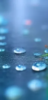 Colorful umbrella with raindrops over woman's head, reflecting vibrant colors.