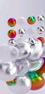 Colorful reflective bubble wallpaper for phones.