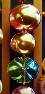 Colorful reflective orbs with dynamic shine.