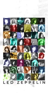 Colorful retro collage with band images.