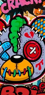 Vibrant graffiti wallpaper with retro styles.