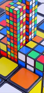 Colorful Rubik's Cube pattern with geometric design