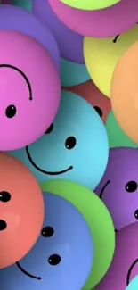 Colorful smiley face wallpaper with vibrant and playful design.