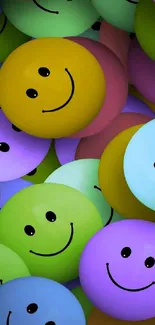 Colorful smiley faces mobile wallpaper.