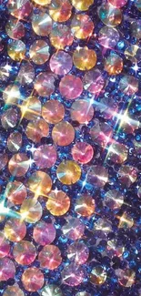 Colorful sparkling gem pattern wallpaper.