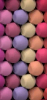 Colorful spheres forming an abstract vibrant pattern.
