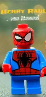 Colorful Lego Spider superhero toy wallpaper.