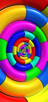 Colorful spiral design with vibrant colors creating a dynamic pattern.