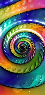 Vibrant colorful spiral abstract background with gradient tones.