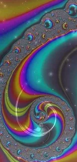 Colorful spiral fractal with vibrant abstract patterns.