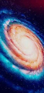 Vibrant and colorful spiral galaxy wallpaper for mobile phones