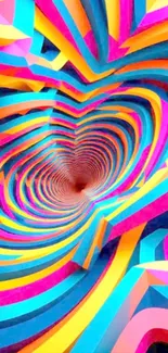 Colorful spiral illusion with vibrant hues.