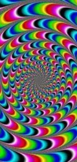 Colorful spiral optical illusion wallpaper for mobile phones.