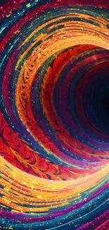Colorful abstract vortex mobile wallpaper with swirling patterns.