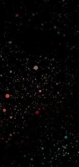 Cosmic stars wallpaper with colorful dots on a black background.