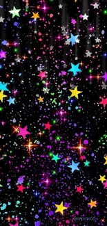 Vibrant stars and sparkles night wallpaper for mobile screen.