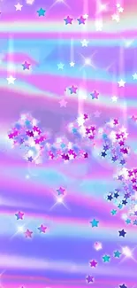 Pastel mobile wallpaper with stars and light purple hues.