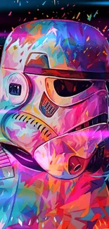 Colorful abstract Stormtrooper wallpaper design.