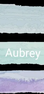 Pastel striped wallpaper with Aubrey text.