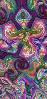 Colorful abstract swirl wallpaper with vibrant patterns.