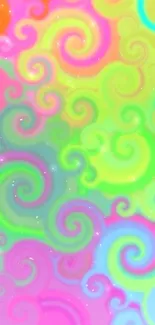 Vibrant and colorful swirl pattern wallpaper for mobile phones.