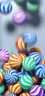 Vibrant swirling candy design bursting with colors.