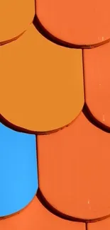 Colorful tiled pattern with orange and blue hues