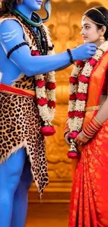 Traditional Indian ceremony with vibrant attire.