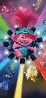 Colorful Trolls animated characters wallpaper.