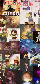 Colorful Undertale collage with iconic characters and pixel art.