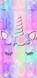 Pastel unicorn-themed mobile wallpaper with magical designs.