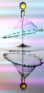 Vibrant and colorful water drop art wallpaper for mobile display.