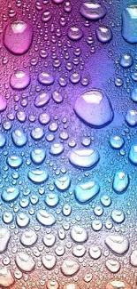 Colorful gradient wallpaper with water droplets.