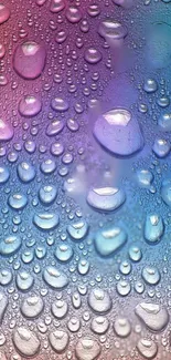 Colorful water droplets on gradient background for mobile wallpaper.