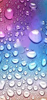 Colorful water droplets on gradient wallpaper.