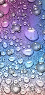 Gradient wallpaper with purple and blue droplets offering a vibrant look.