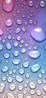 Colorful gradient mobile wallpaper with water droplets.