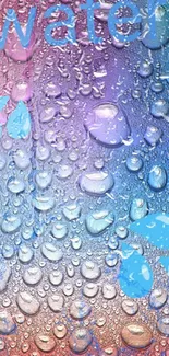 Colorful water droplets on a gradient background, perfect for mobile wallpaper.