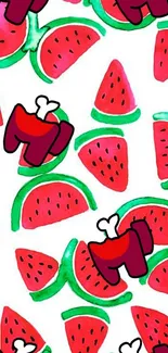 Vibrant watermelon art wallpaper with colorful patterns.