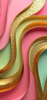 Vibrant abstract mobile wallpaper with colorful wavy patterns.