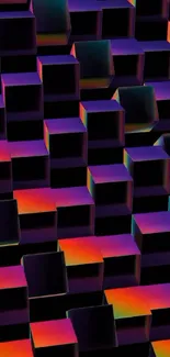 Vibrant 3D cubes with colorful gradient pattern.