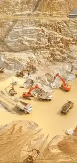 Aerial view of construction site with earthwork and machinery.