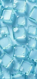 Blue ice cubes creating a cool, refreshing pattern.
